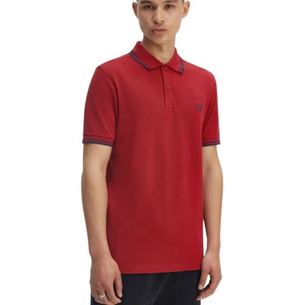 Fred Perry Red Twin Tipped Polo Shirt Size 38 - 51611